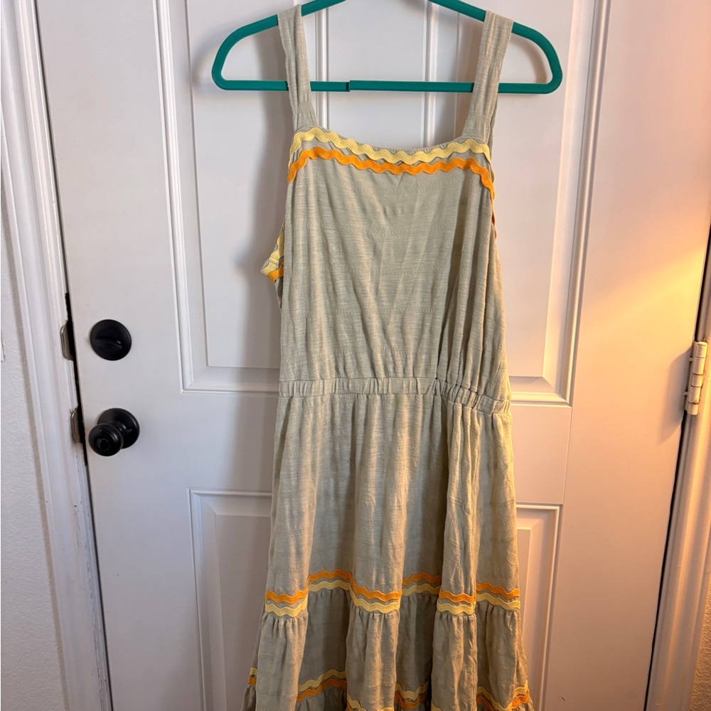 DownEast Yellow and Gray Green maxi dress